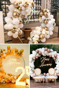 Anniversary Decoration 25th Anniversary Decoration Ideas, Anniversary Decoration Ideas, Silver Wedding Anniversary Party, 25th Wedding Anniversary Cakes, Balloon Decoration Ideas