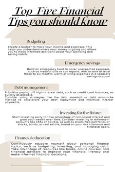 the top five financial tips you should know about infocustations and how to use them