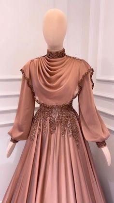 Islamic Fashion Dresses, Gown Ideas, Modest Dresses Fashion, Fashion Sketches Dresses, Modest Dresses Casual, Mode Abaya, Fancy Dresses Long, Bridal Dress Fashion, Muslim Fashion Dress