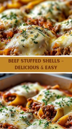 beef stuffed shells - delicious and easy to make