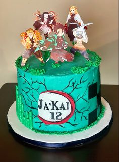 Cake Designs For Boy, Rectangle Cake, Kawaii Dessert, Tanjiro Kamado, Boy Birthday Cake, Small Cake, Birthday Party Cake