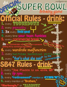 the official super bowl drinking game poster