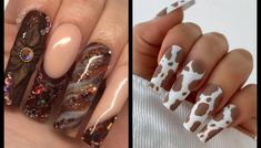 30 Trendy Purple Nail Ideas - ENTIBUZZ Brown Nail Designs, Almond Shaped Nails Designs, Brown Nail, Festive Nail Art