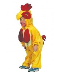 a child in a chicken costume standing up