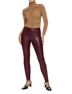 Leatherette LeggingsDress to impress in these HUE Leatherette Leggings. Features a snug, comfortable stretch fit. A 29.5-inch inseam and soft leatherette fabric give you plenty of stretch for all day comfort. Confidence comes naturally with a wider waistband for a flattering fit to your body. Perfect for work and special functions, pair these leggings with your favorite tunic, shirt, or sweater to suit your personal style. Imported. Port Royal, Colored Tights, Tunic Shirt, Women Pants Casual, Wide Waistband, Women's Casual, Suits You, Women's Leggings, Casual Pants