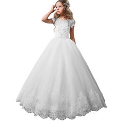 New Arrival Flower Girl Dress,Ball Gowns For Girls,Princess Dresses For Girls Cap Sleeves,Buttons At Back This Beautiful White Girl Dress Is Perfect For A Flower Girl Dress,First Communion Dress,Pageant Dress,Birthday Party Dress,Holiday,Formal Dresses For Girls Or Any Other Special Occasions If You Need This Dress To Be More Puffy, Please Prepare A Crinoline Or Petticoat For Your Child. White Communion Dress, Beaded Flower Girl Dress, Flower Girl Dresses Short, Vintage Flower Girls, Flower Girl Dresses Vintage, Girls Ball Gown, Cheap Flower Girl Dresses, Girls Dresses Online, Girls White Dress