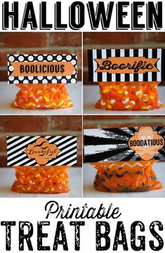 halloween treat bags with candy in them