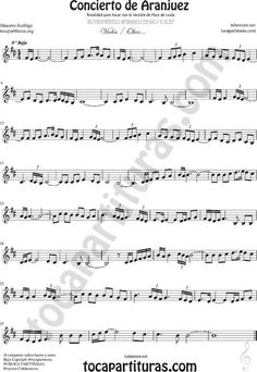 sheet music for violin and piano with the words concert de arniuz written in spanish