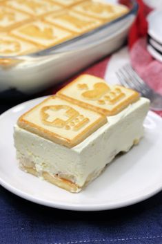 a piece of cake sitting on top of a white plate