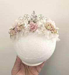 Crown headband with florals, fits newborn thru sitter. Please allow up to 2 weeks for this item to ship as it is made to order Mini Crown, Crown Headband, Crown, Floral