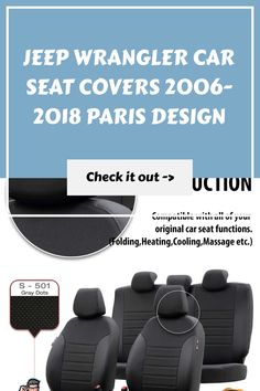 Upgrade the interior of your Jeep Wrangler 2006 2018 model with Carfurnisher's custom made Paris Design Jacquard car seat cover. The seat covers are not only aesthetically pleasing with their intricately woven Paris Design Jacquard pattern , but they also provide superior protection for your car seats. These seat covers are crafted with the highest quality materials , ensuring durability and longevity.Your Jeep Wrangler 2006 2018 model deserves the best and that's what our custom made car seat c Parisian Elegance, Honda Jazz, Paris Design, Jacquard Pattern