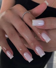 Short Acrylic Nails Square Simple Classy, Milky French Pedicure, Business Nails Classy, Classy Acrylic, Milky Nails, Polish Ideas, White Acrylic Nails