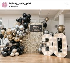 an image of balloons in the shape of letters and numbers for a 50th birthday party