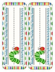 the very hungry caterpillar bookmarks