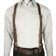 PRODUCT DESCRIPTION: The suspenders are vintage and stylish, and the loops are solid and durable, making them suitable for everyday wear. The suspenders are adjustable in length, allowing you to find the perfect fit for your body. They are perfect for groomsmen, best men, bachelors, or anyone who wants to add a touch of rustic style to their outfit. These suspenders are also a great gift for any occasion, such as weddings, dinner parties, or birthdays. MATERIAL TYPE: Full Grain Leather - Our pro Dinner Parties, Rustic Style, Suspenders, Costume Ideas, Costume Party, Full Grain Leather, Bourbon, What To Wear, Grain