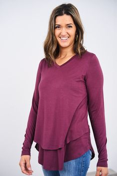 Latched Mama Long Sleeve V-Neck Tee Casual Basics, Nursing Clothes, Richmond Virginia, Nothing More, Boyfriend Tee, Nursing Shirts, V Neck Tee, Maternity Clothes, Nursing