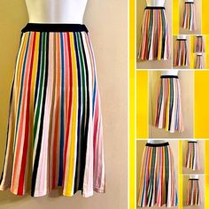 New With Tag J.Crew Multi-Color Striped Flare Skirt Elastic Waistband Pull On Style Rainbow Stripes Flare Style Lined Rayon/Nylon Has Stretch 65%Viscose 35%Nylon Xxs Total Waist 22” Length 35 1/2” My Niece Wears Her Skirt As A Strapless Top/Dress. I Posted A Couple Of Pictures With The Skirt On Mannequin As A Top/Dress. Color Block Skirt For Summer, Multicolor Color Block Skirt For Summer, Casual Stretch Multicolor Skirt, Casual Multicolor Stretch Skirt, Summer Multicolor Color Block Skirt, Multicolor Stretch Skirt For Spring, Stretch Multicolor Skirt For Spring, Fitted Multicolor Color Block Skirt, Spring Multicolor Stretch Skirt