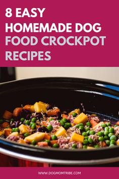 an easy homemade dog food crockpot recipe with peas, carrots and potatoes