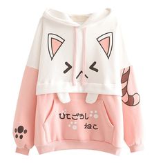 Hoodies Ideas, Harajuku Pink, Aesthetic Hoodies, Kawaii Hoodie, Estilo Harajuku, Chat Kawaii, Hoodies Aesthetic, Style Kawaii, Kawaii Harajuku