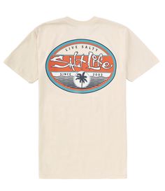 From Salt Life, this tee features:classic fitcrew neckshort sleevespullover styling"Salt Life" logo on the chestcircle-shaped graphic with "Salt Life" logo, graphic design and other verbiage on the backre-shrunk ringspun cotton jerseyMachine wash/tumble dryImported. Cabana Ideas, Salt Life Shirts, Grand Turk, Church Camp, Logo Graphic Design, Life Logo, Salt Life, Short Sleeve Pullover, Just Friends