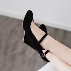 Fabric Material: Frosted SuedeColor: Black. Rose Red. ApricotHeel Height: 8cm/3.15" Wedding Dancing Shoes, Dancing Shoes Wedding, Apricot Heels, Wedding Dancing, Women Wedges, Halter Dress Short, Dancing Shoes, Jane Shoes, Suede Wedges