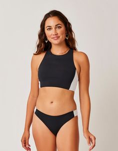 The slightly cheeky Sanitas might skimp on coverage, but it certainly doesn’t on quality. A bold bottom, it pairs a seamless construction with a four-way stretch material for top-notch comfort. Now in a sporty-meets-sophisticated colorblocked design. UPF 50 Less coverage Colorblock at side seam Seamless construction Sporty Black Swimwear With Seamless Construction, Sporty Seamless Swimwear, Casual Black Color Block Swimwear, Black Color Block Swimwear For Sports, Female Pose Reference, Carved Designs, Female Poses, Retro Inspired, Pose Reference