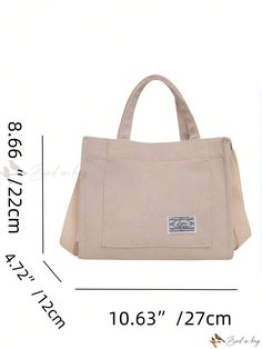 Bird in Bag - Multipurpose Corduroy Tote Bag: Elegant, Retro-inspired Crossbody with Convenient Double Handles Beige Canvas School Bag With Paper Bag, Beige Cotton Satchel For School, Beige Corduroy Rectangular Bag, Large Capacity Corduroy Bags For Everyday Use, Rectangular Corduroy Travel Bag, Large Capacity Beige Corduroy Bag, Large Capacity Corduroy Canvas Tote Bag, Corduroy Tote Bag, Bag Elegant