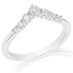 Classique Creations 14K white gold .37ct diamond curved wedding band Curved Wedding Rings With Polished Finish, Plain Curved Wedding Band, Elegant Curved Anniversary Rings, Elegant Curved Ring With Polished Finish, Luxury Curved White Gold Ring, Curved Wedding Band, Wedding Bands, White Gold, Engagement Rings