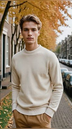 Round Neck Upcycled Cashmere Jumper in White Maglia Girocollo Uomo in Eco Cashmere Bianco.               #magliedauomo #ecocashmere #cashmererigenerato #mensfashion #menstyle #knitwear #menjumpers maglieria da uomo, maglioni da uomo, maglione uomo, maglioni uomo, maglie a girocollo, maglie cashmere, maglie scollo a V, maglie collo alto, maglione scollo a V, maglione collo alto, maglione girocollo, men's sweater, cashmere sweater Preppy Men, Recycled Sweater, Oversized Turtleneck, Urban Looks, Boys Haircuts