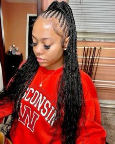 Hair Braided Into Ponytail, Feed In Braids Ponytail, Twisted Hair