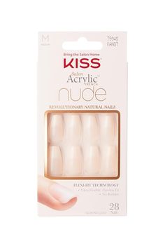 Kiss Salon Acrylic Nude French 28 Count Medium Length Tapered (Pack of 3) Acrylic French Manicure, Acrylic French, Pink Gel Nails, Kiss Nails, Pink Gel, Nagel Tips, Manicure Y Pedicure, Manicure Set, Lip Stain