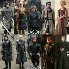 game of thrones season 7, episode 7 and final season 8 are shown in this collage