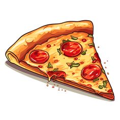 a slice of pizza with tomatoes on it