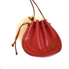 Nwt Vintage Liz Claiborne Red Drawstring Interior Is Not In Great Shape Exterior Looks Great Mdlgw201020 Casual Red Pouch For Everyday Use, Casual Red Bucket Bag, Casual Red Pouch Bucket Bag, Chic Red Bag With Snap Closure, Vintage Red Soft Leather Bags, Vintage Red Pouch Bag, Vintage Red Bag With Zipper Closure, Fringe Moccasin Boots, Fringe Moccasins