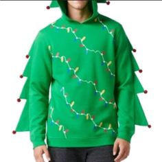 Nwot Men’s Christmas Tree Hoodie Size L Casual Long Sleeve Hoodie For Holiday, Casual Long Sleeve Holiday Hoodie, Holiday Long Sleeve Hoodie For Fall, Casual Winter Hoodie For Holidays, Casual Winter Holiday Hoodie, Holiday Winter Long Sleeve Hoodie, Winter Holiday Long Sleeve Hoodie, Holiday Long Sleeve Winter Hoodie, Christmas Tree Hoodie