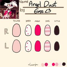 yep, Im in this fandom ^^ Hazbin Hotel Inspired Nails, Hazbin Hotel Nails, Fnaf Nails, Nails Template, Dust Nails, Nails Drawing, Nails Cartoon, Fan Nails, Bella Nails