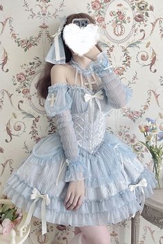 Blue Tube Top, Up Aesthetic, Style Types, Lolita Outfits, Halloween 3, Dresses Xxl, Spring Summer Autumn Winter, Sweet Lolita, Outfits Dresses