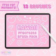 Kawaii Elements Procreate Brush Pack Procreate Stamp Brushes, Shading Brush, Skin Paint