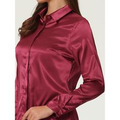 Keep your look professional and stylish in this satin shirt from Hobemty. This satin shirt can be a perfect addition to almost any outfit from formal to daily wear, great for work, meetings, office, work, casual, daily dressing, etc. Pair it with pencil skirts or suit pants for an elegant office look. Comfortable and versatile, this satin shirt can be perfect on its own or as a layer under a blazer. Elegant Satin Shirt With Spread Collar, Fitted Satin Shirt With Spread Collar, Semi-formal Button-up Satin Blouse, Semi-formal Satin Button-up Blouse, Fitted Satin Shirt For Office, Classic Satin Shirt For Semi-formal Occasions, Classic Satin Shirt, Classic Solid Satin Blouse, Classic Semi-formal Satin Shirt