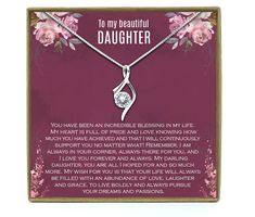 a necklace with the words to my beautiful daughter on it