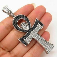 Ankh Pendant, Egyptian Ankh, Ankh Cross, Key Of Life, Man Made Diamonds, Cross Charms, Fine Jewellery Necklace, Diamond Color, Diamond Shape