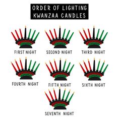 the order of lights for kwana candles