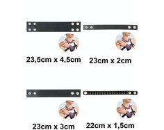 four different sizes of straps with measurements for each strap and how to use them?