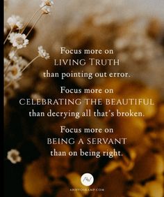 a quote on being a serrantt with flowers in the foreground and an image of