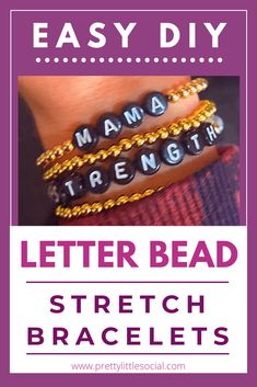 three different bracelets with the words mama strength and mama strength written in black on them