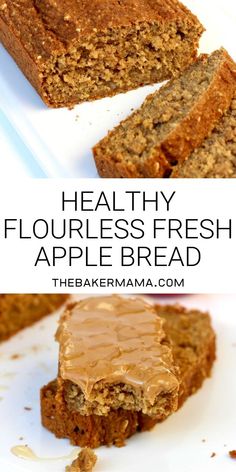 healthy flourless fresh apple bread with peanut butter frosting is the perfect treat for breakfast