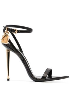 Shop Tom Ford padlock 105mm leather sandals in black, at prices ranging from $915 to $1,350 online. Compare prices across 13 stores and find great deals on shipping & returns. Tom Ford Heels, Tom Ford Shoes, Leather Heels Sandals, Iconic Bags, Sandals Black, Pump Sandals, Ballet Flat Shoes, Stiletto Heel, Black Sandals