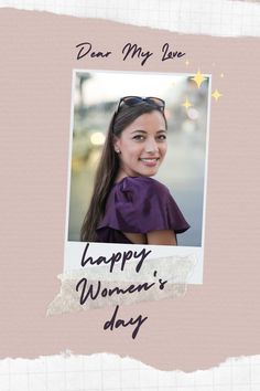 a woman's day card with an image of her