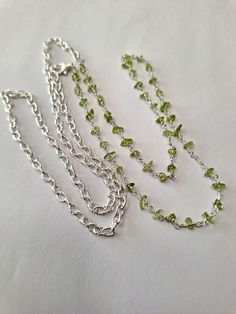 Waist chain made with Peridot gemstone chips on a silver plated brass chain with lobster claw closure. Body Beads, Chip Bead Jewelry, Lobster Claws, Waist Beads, Belly Chain, Peridot Gemstone, Waist Chain, Chip Beads, Brass Chain