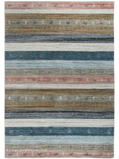 a multicolored rug with horizontal stripes on the bottom and one stripe at the top